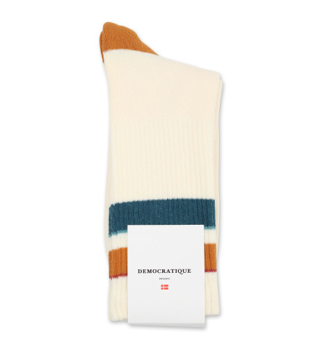 Democratique Socks Athletique Classique Stripes 6-pack Off White / Honey / Light Rosso / Benzin / irr