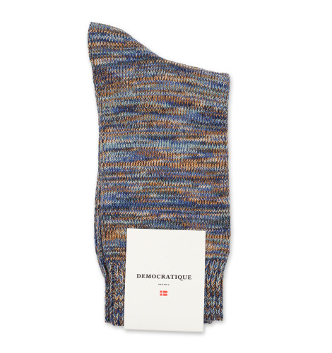 Democratique Socks Relax Chunky Flat Knit Supermelange 6-pack Irr / Honey / Cobalt Blue / Navy / Off White