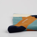 Democratique Socks Originals Block Stripes 6-pack Honey / Cobalt Blue / Navy / Off White