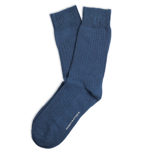 Democratique Socks Relax Waffle Knit Supermelange 6-pack Dark Ocean Blue