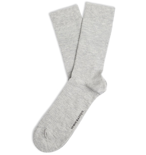 Democratique Socks Originals Fine Rib 6-pack Light Grey Melange