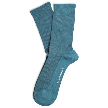 Democratique Socks Originals Champagne Pique Organic Cotton Petroleum Blue