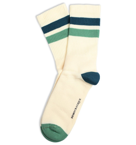 Democratique Socks Athletique Classique Stripes 6-pack Off White / Benzin / Soft Green