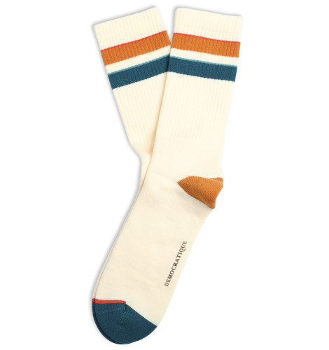 Democratique Socks Athletique Classique Stripes 6-pack Off White / Honey / Light Rosso / Benzin / irr