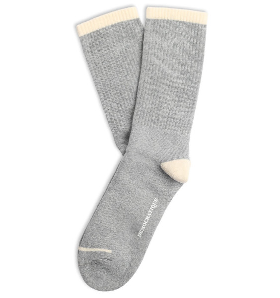Democratique Socks Athletique Classique 80s Rib 6-pack Light Grey Melange / Off White